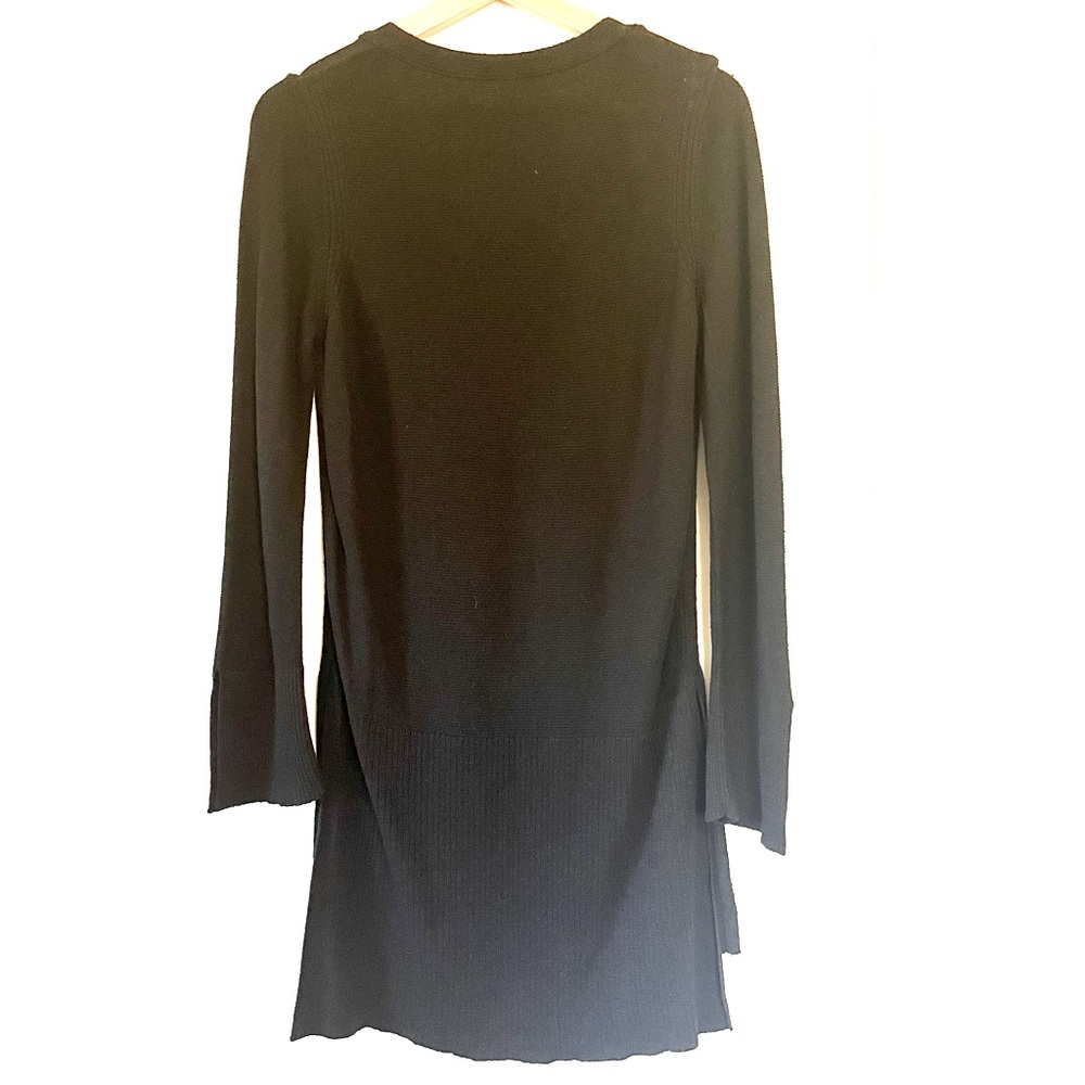 Free People Black Sweater Dress Crisscross - V-Neck Boho Mini - Picture 3 of 10